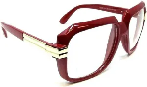 Dweebzilla Gazelle Emcee Oversized Square Sunglasses w/Clear Lenses