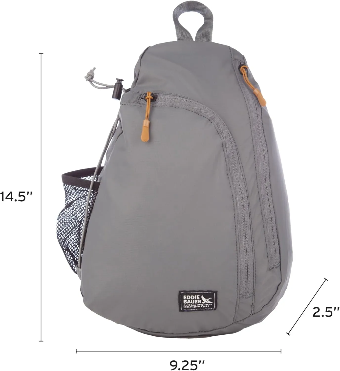 Eddie Bauer Sling Bag | Travel | Everyday Carry | Lightweight | Durable | Ripstop Nylon | 8L, Slate, One Size