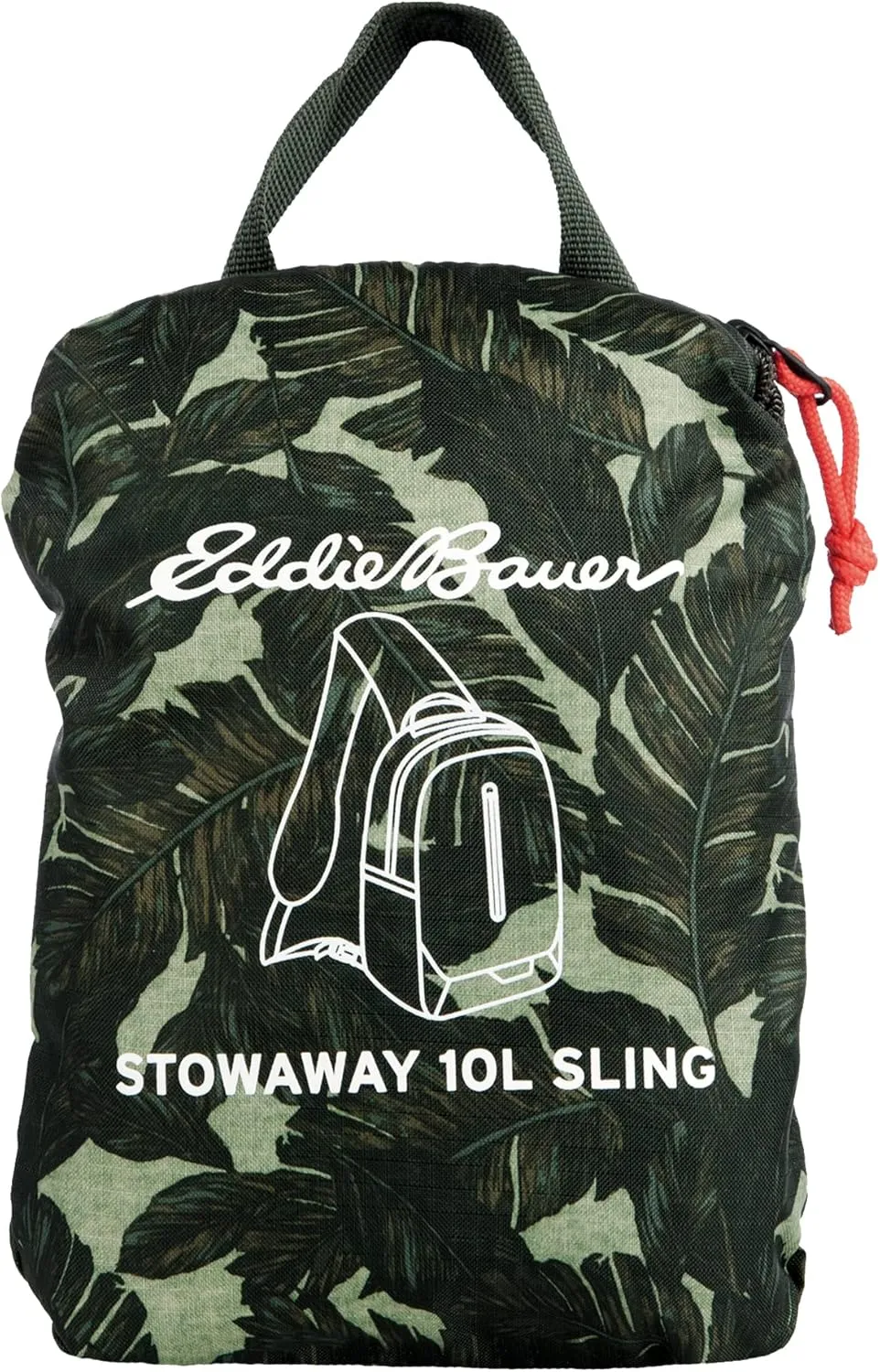 Eddie Bauer Stowaway Packable 10L Sling 3.0 Made from Polyester with Lightly Padded Shoulder Strap, Dark Loden
