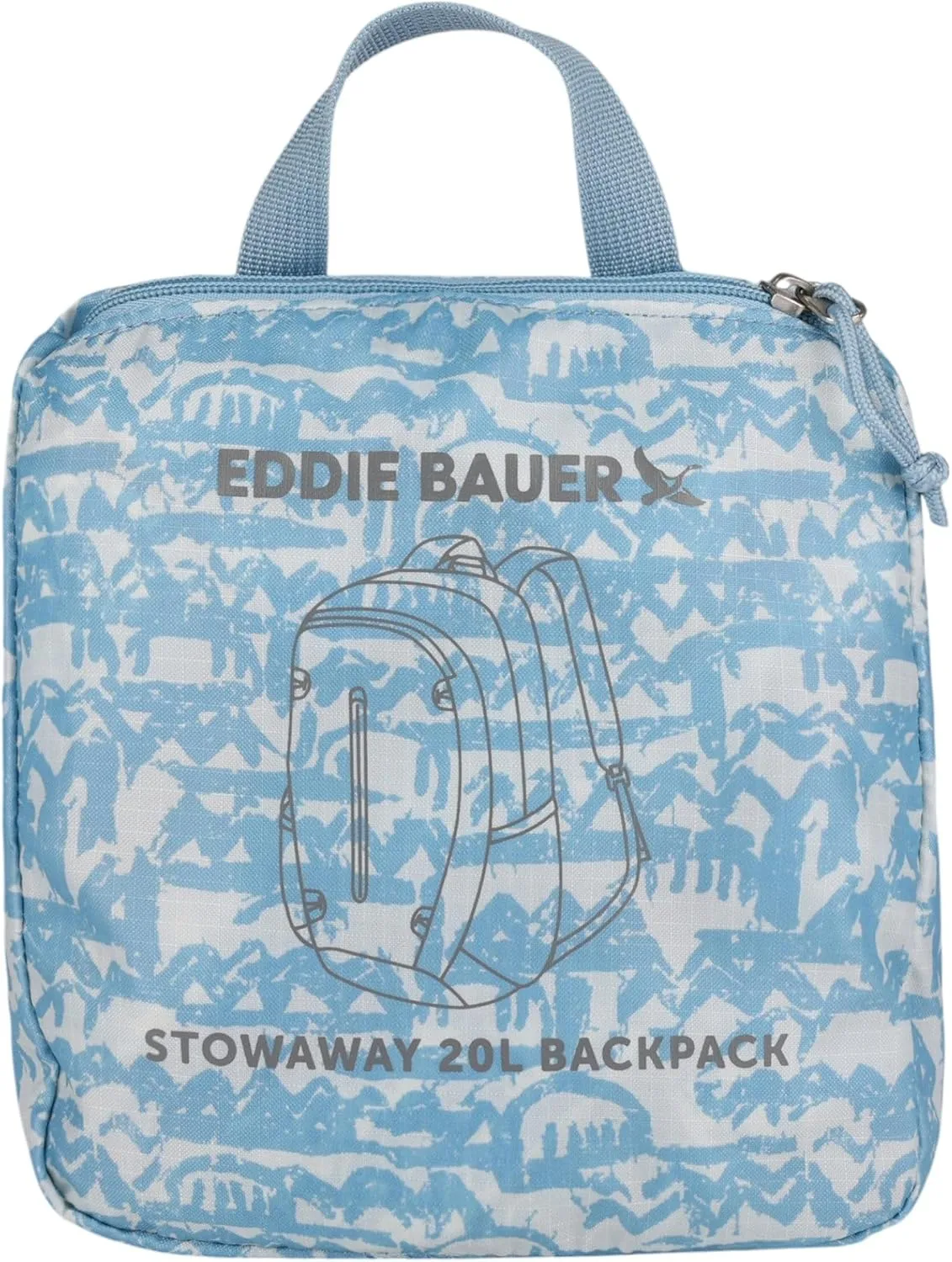 Eddie Bauer Stowaway Packable Backpack-Made from Ripstop Polyester, Blue Fog, 20L