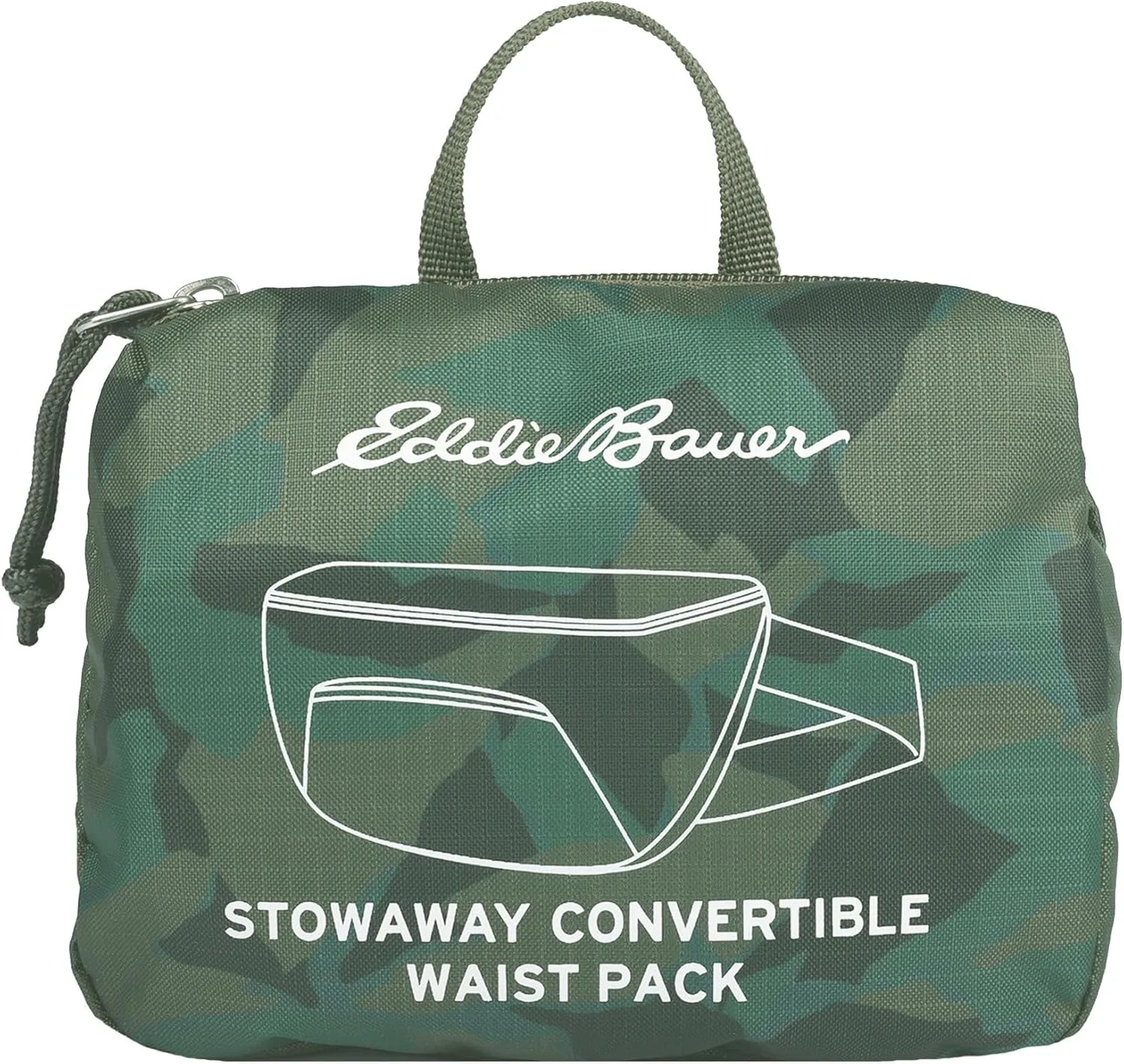 Eddie Bauer Stowaway Packable Waistpack-Made from Ripstop Polyester with 2 Secure Zip Pockets