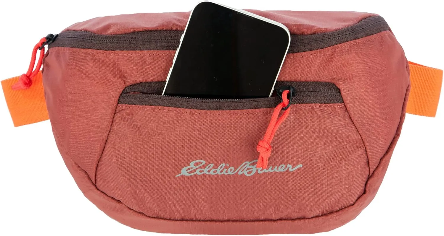 Eddie Bauer Stowaway Packable Waistpack-Made from Ripstop Polyester with 2 Secure Zip Pockets