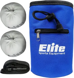 Elite Sportz Equipment Chalk Bag for Rock Climbing with 2 Chalk Balls– Leak Proof Drawstring & Secure Zipper Pocket