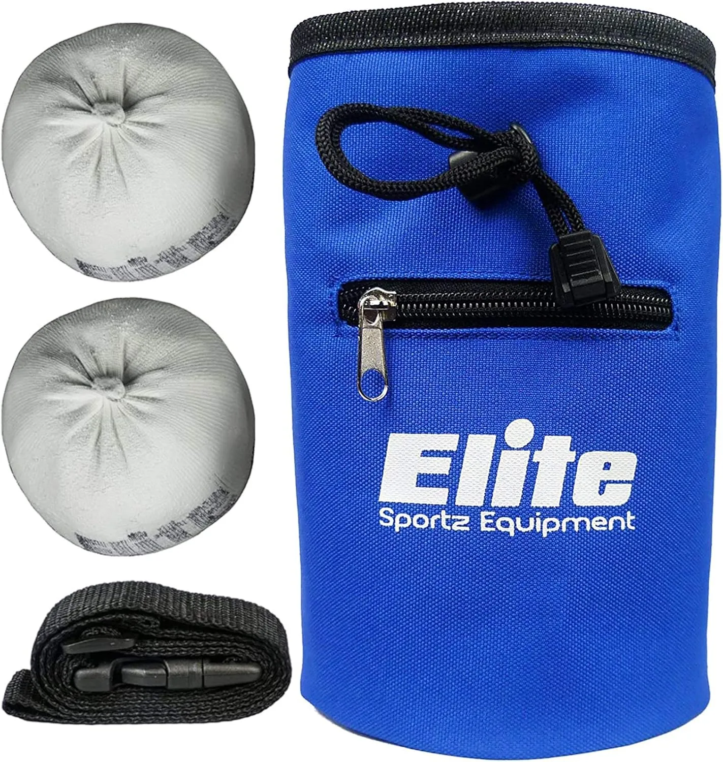 Elite Sportz Equipment Chalk Bag for Rock Climbing with 2 Chalk Balls– Leak Proof Drawstring & Secure Zipper Pocket