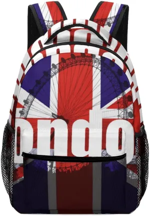 England London Eye British Unisex Backpack Casual Daypacks Lightweight Shoulders Bag for Camping Hiking Travel Gear