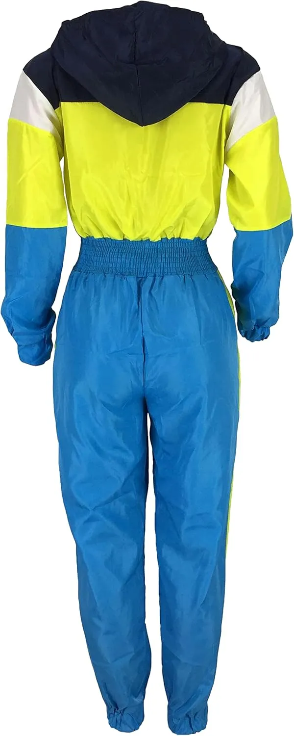 EOSIEDUR Women's Pullover Hoodies Jumpsuit Zipper Jacket Windbreaker Elastic Waistband Pants One Piece Outfits Tracksuit Set