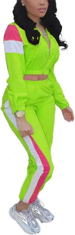 EOSIEDUR Women's Two Piece Outfits Zip Top Jacket and Elastic Waistband Pant Women Sweatsuit Tracksuit Sets