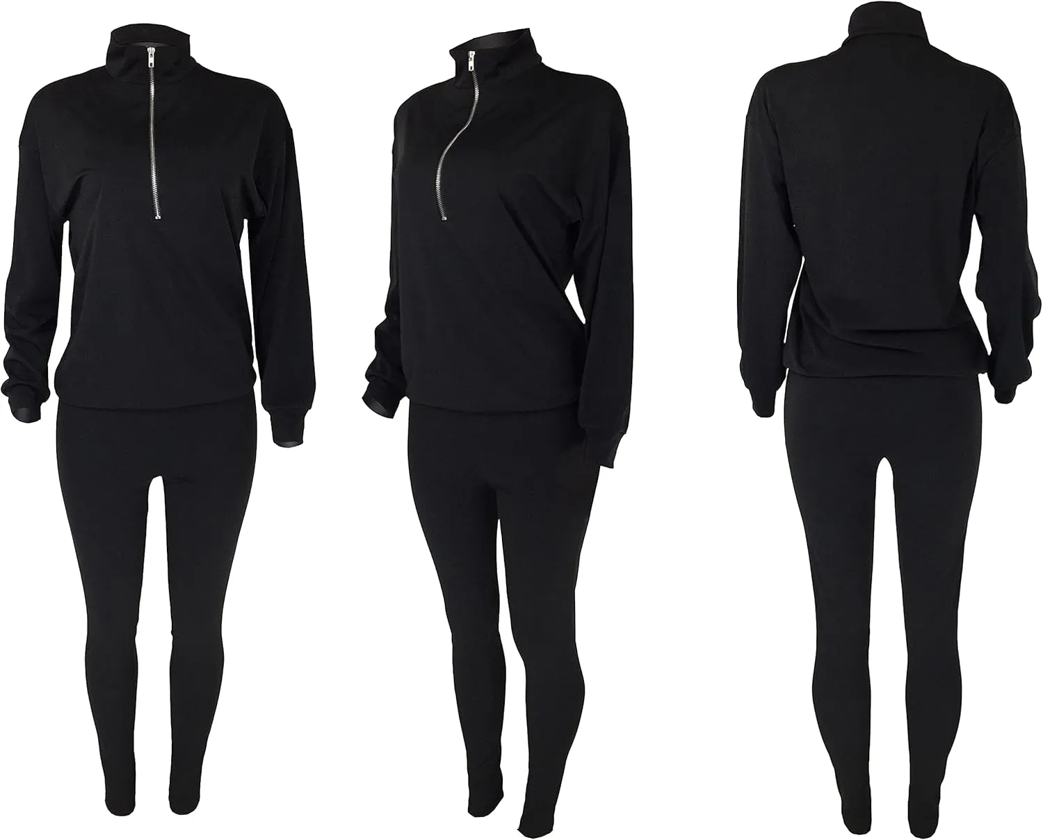 EOSIEDUR Women's Two Piece Outfits Zip Top Jacket and Elastic Waistband Pant Women Sweatsuit Tracksuit Sets