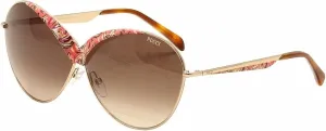 EP0029 Sunglasses - Gold Frame, Gradient Brown Lenses, 65 mm Lens EP00296533F