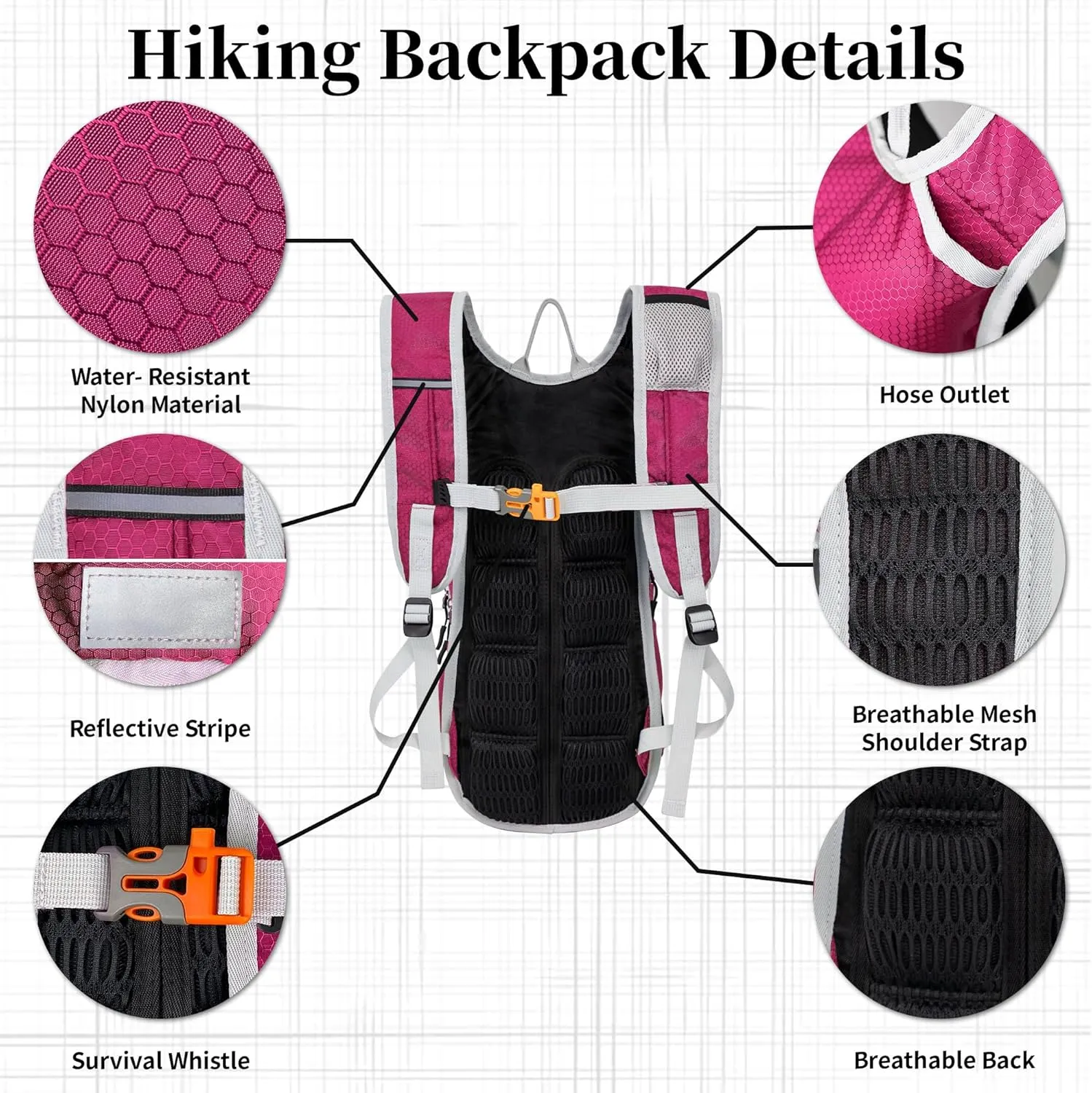 EULANT Running Backpack, Small Waterproof Daypack for Hiking Cycling Camping Walking Jogging, Water Backpack for Women Men
