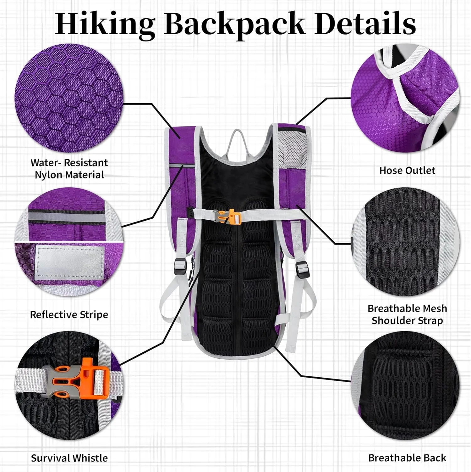 EULANT Running Backpack, Small Waterproof Daypack for Hiking Cycling Camping Walking Jogging, Water Backpack for Women Men