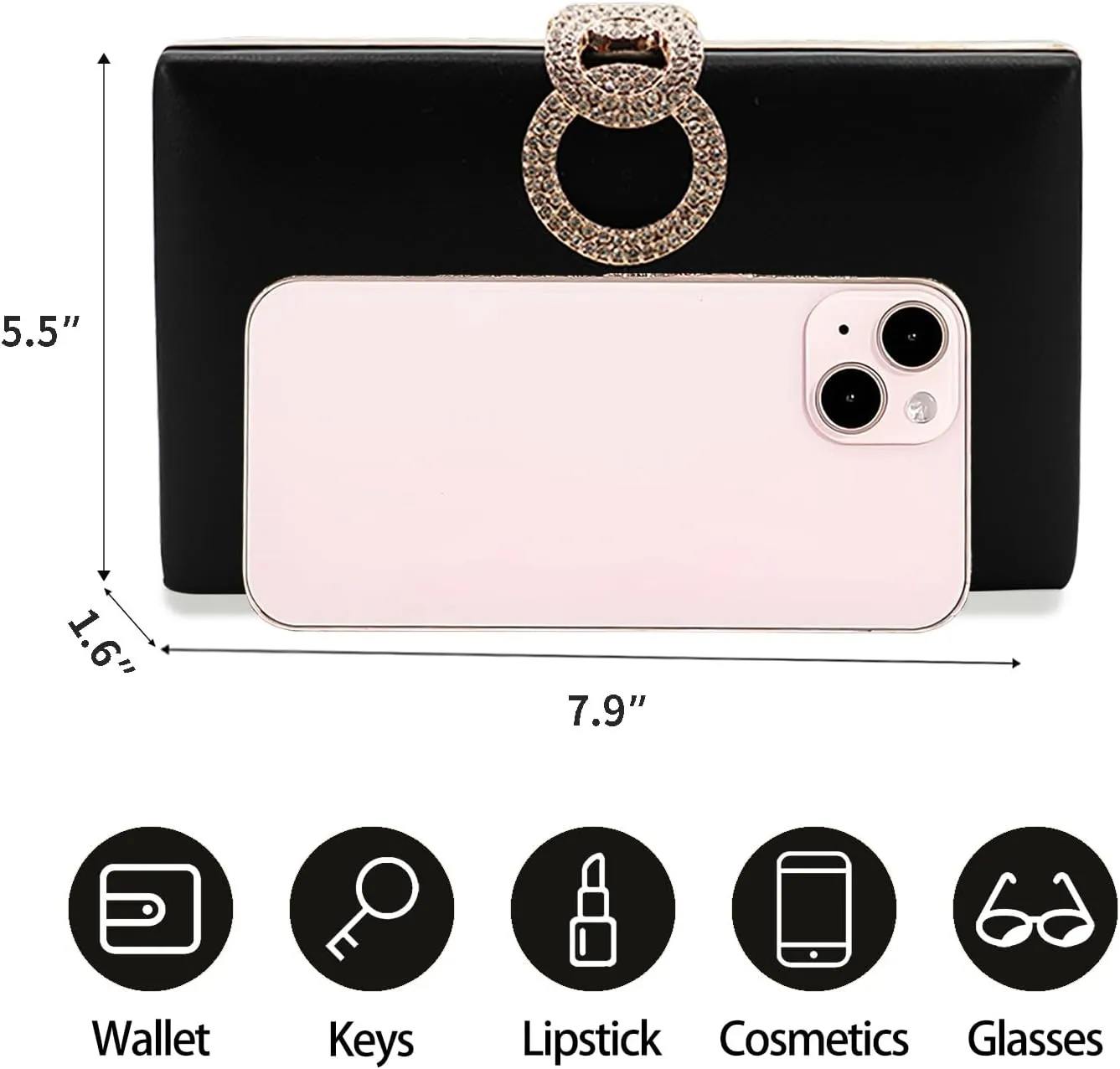 Evening Clutch Purses - Women's Evening Bag Party Purses Handbag for Cocktail/Prom/Party/Wedding/Formal