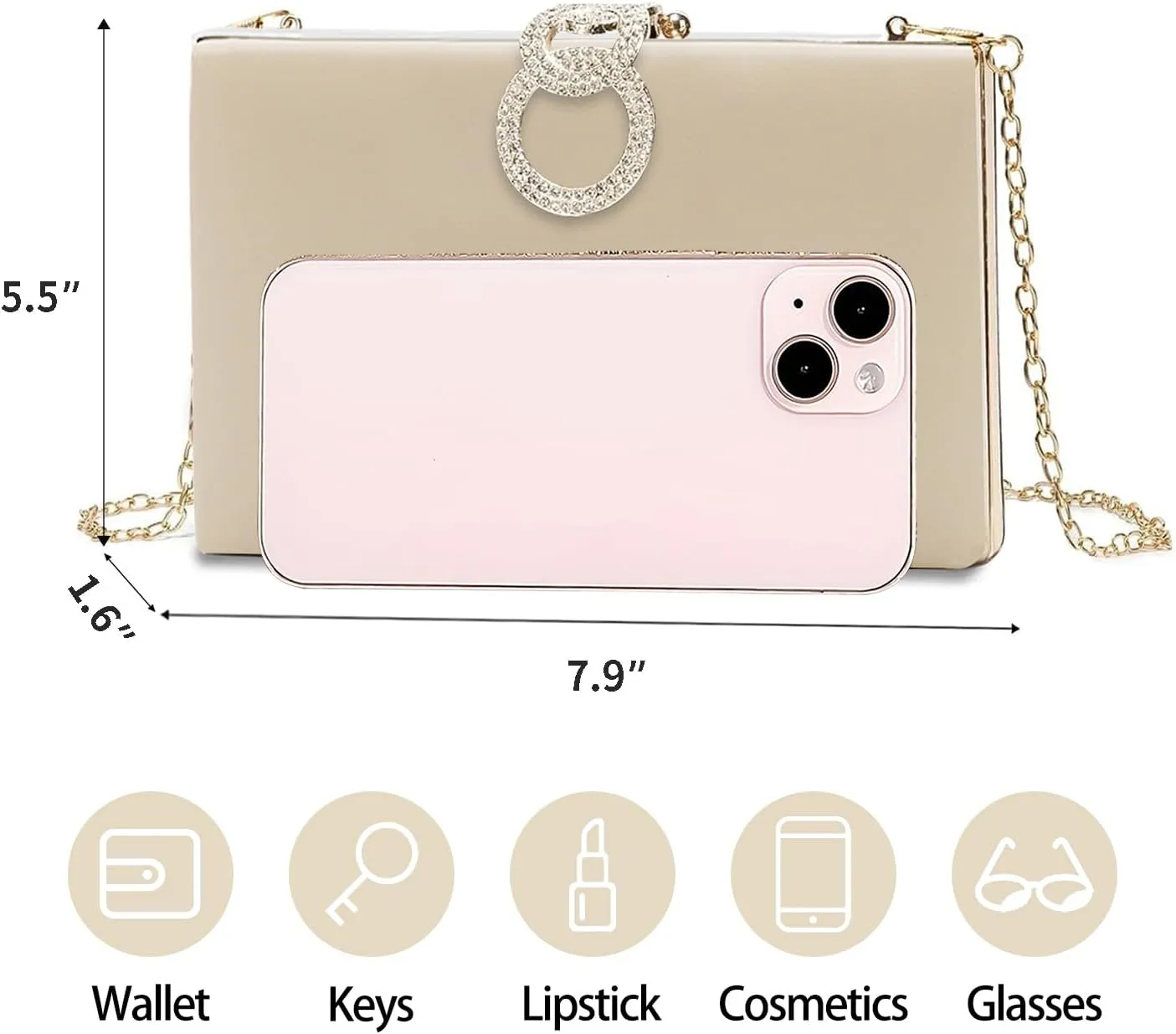 Evening Clutch Purses - Women's Evening Bag Party Purses Handbag for Cocktail/Prom/Party/Wedding/Formal