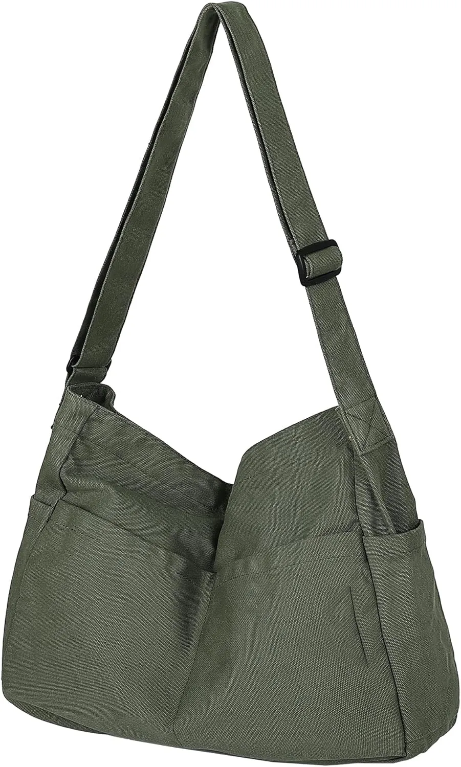 Extra Large Canvas Crossbody Tote Bag with Pockets for Women and Men, Shoulder Hobo Messenger Bags for Work and Travel
