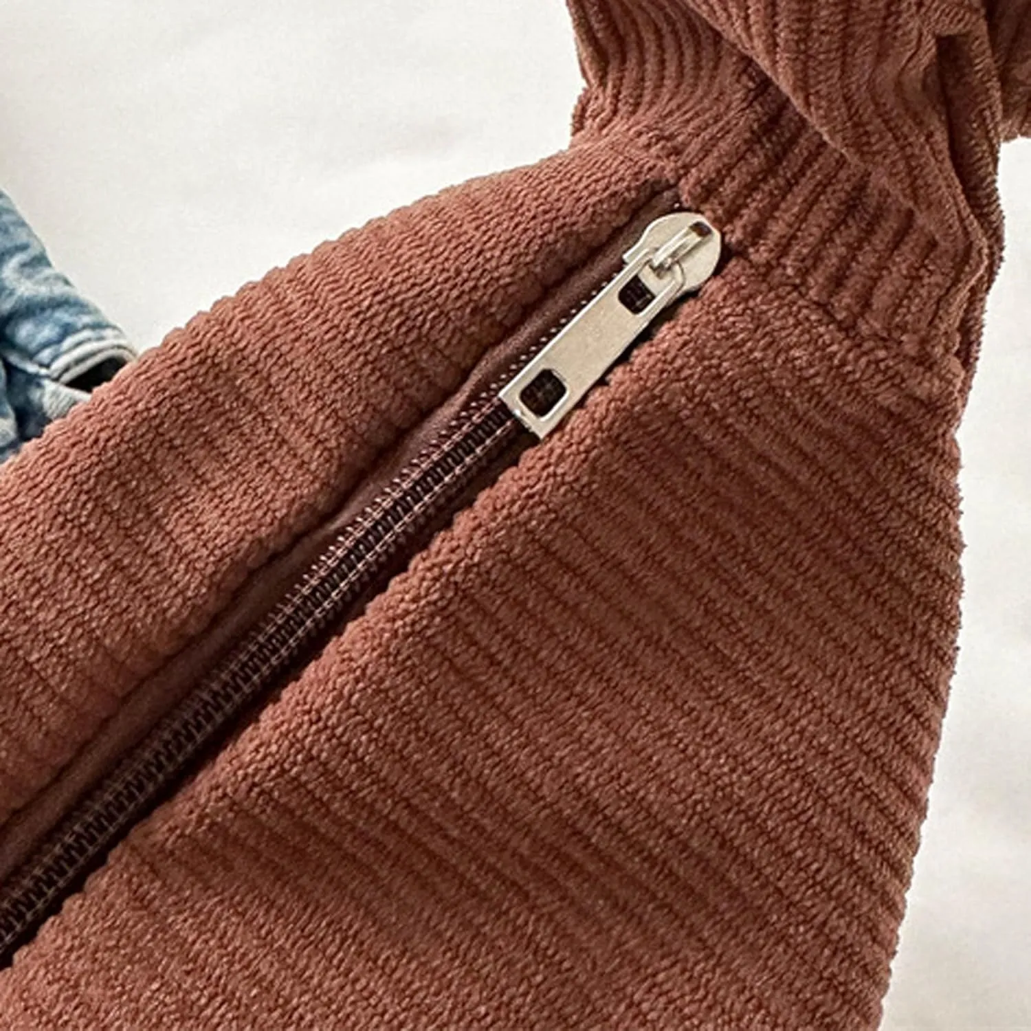 eYLun Women Corduroy Crossbody Bag Small Tote Bag Shoulder Handbag Adjustable Mini Crescent Bags
