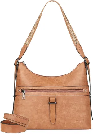 FADEON Hobo Bags Purse for Women Vegan Leather Crossbody Bag Designer Ladies Shoulder Cross Body Handbag Wide Straps