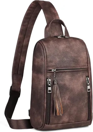 FADEON Sling Bag for Women Crossbody Purse Sling Bags, Designer Sling Purses Medium Travel Multi-Pocket Sling Backpack