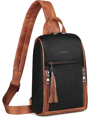 FADEON Sling Bag for Women Crossbody Purse Sling Bags, Designer Sling Purses Medium Travel Multi-Pocket Sling Backpack