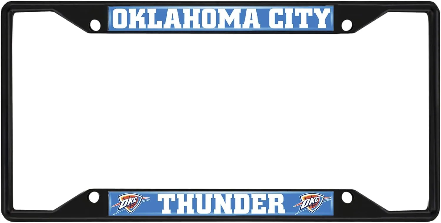 FANMATS 31336 Oklahoma City Thunder Metal License Plate Frame Black Finish