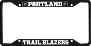 FANMATS 31339 Portland Trail Blazers Metal License Plate Frame Black Finish