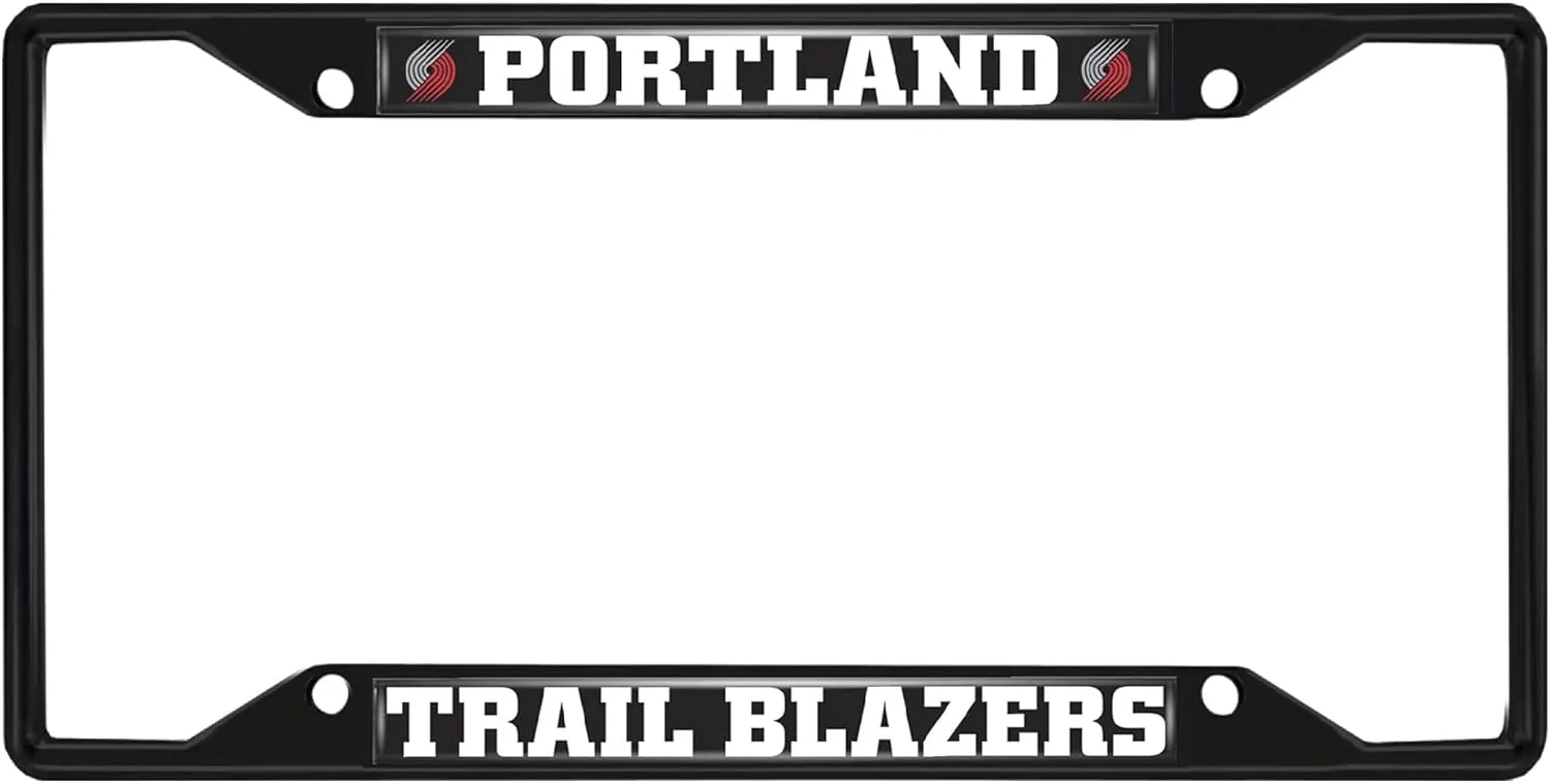 FANMATS 31339 Portland Trail Blazers Metal License Plate Frame Black Finish