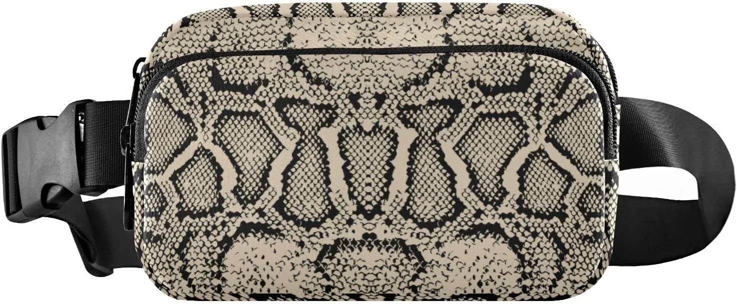 Fanny Pack Crossbody for Women & Men Snake Skin WaistPack with Adjustable Strap Pack Belt Bag Hip Bum Bag for Running Hiking Cycling Workout Traveling