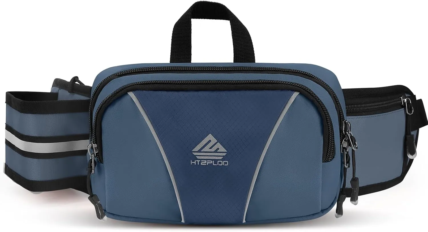 Fanny Pack for Men Women Waist Bag with Water Bottle Holder for Hiking, travel,Dog Walking, Workout,Cycling (Dark Blue)