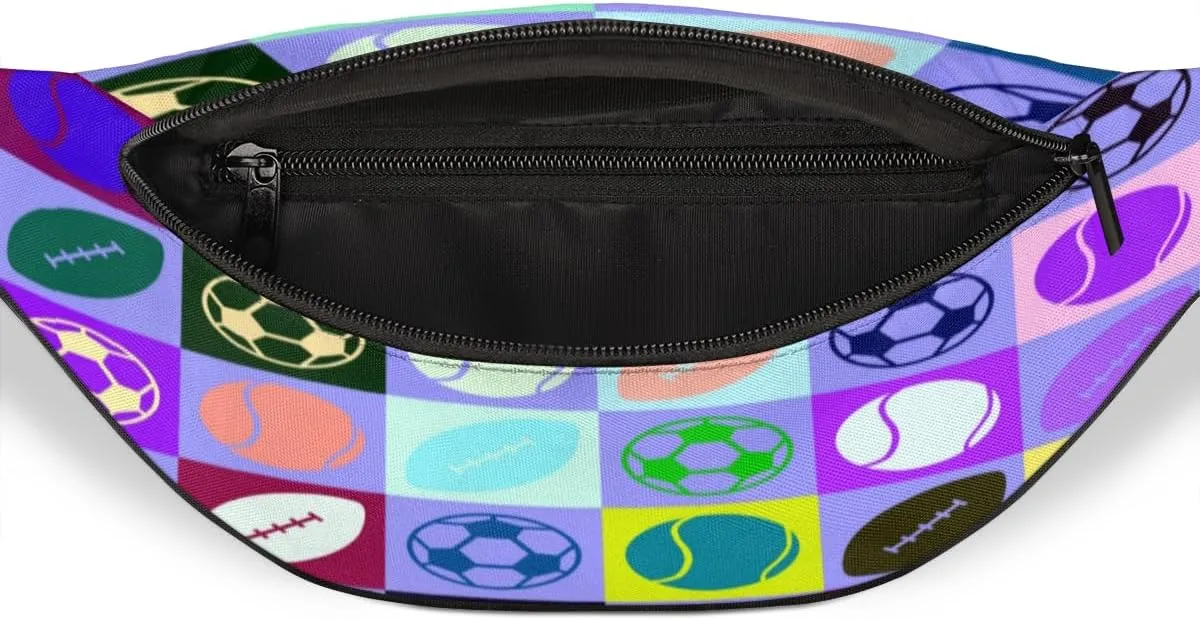 Fanny Pack for Women Men Colored Balls Sport Waist Pack Crossbody Bag with Adjustable Straps for Hiking Running Walking Travel Cycling