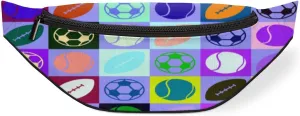 Fanny Pack for Women Men Colored Balls Sport Waist Pack Crossbody Bag with Adjustable Straps for Hiking Running Walking Travel Cycling