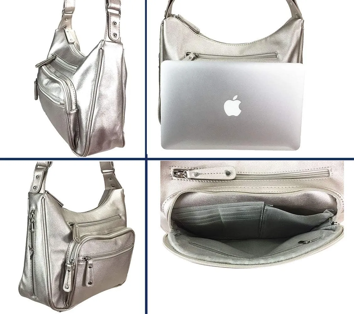 Fashion Locking Concealed Carry Big Hobo Bag CCW Cross Body Bag with Credit Card Slots
