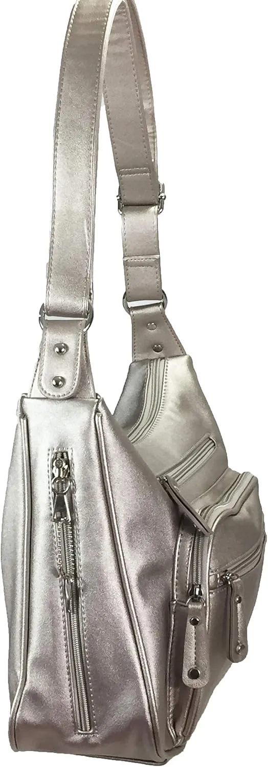 Fashion Locking Concealed Carry Big Hobo Bag CCW Cross Body Bag with Credit Card Slots