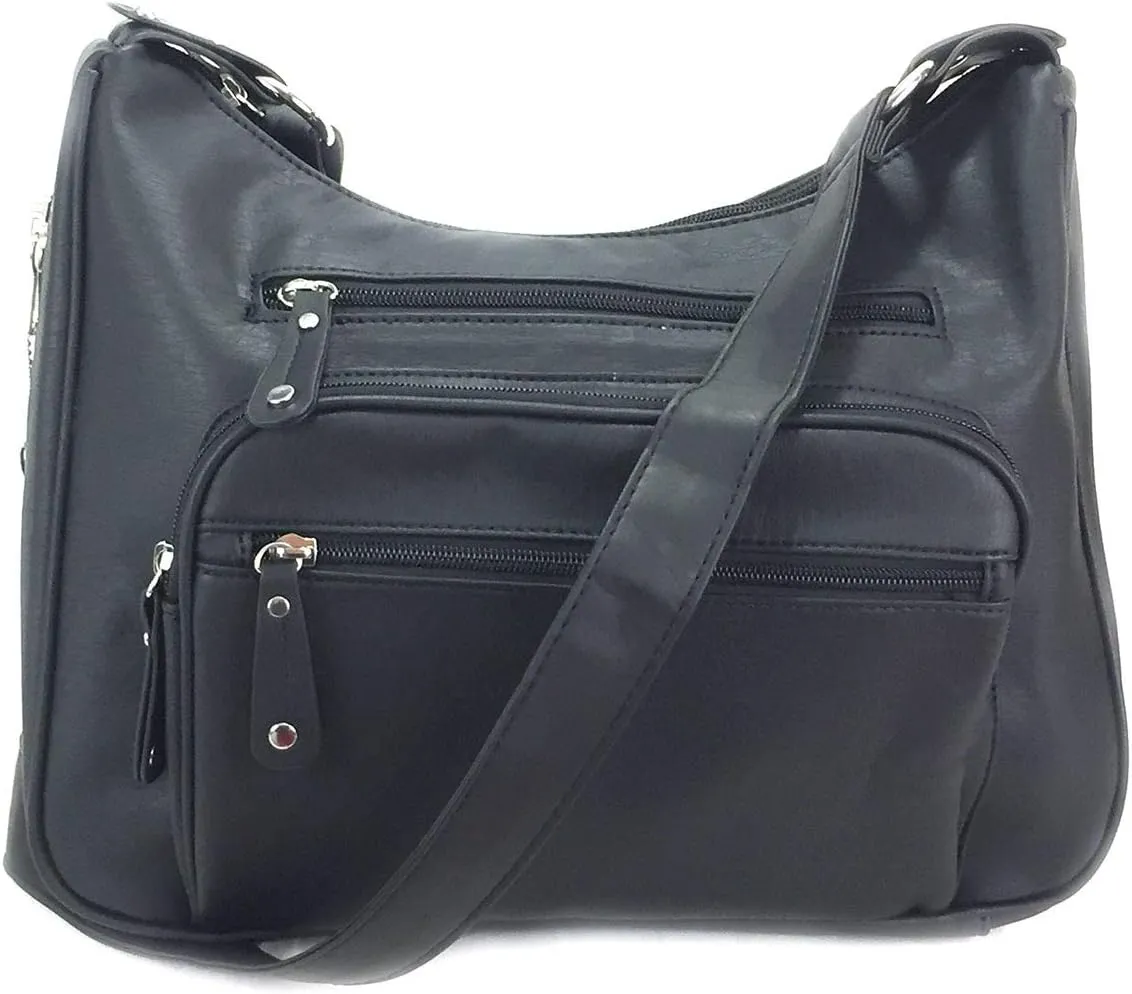 Fashion Locking Concealed Carry Big Hobo Bag CCW Cross Body Bag with Credit Card Slots