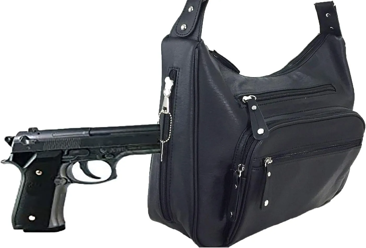 Fashion Locking Concealed Carry Big Hobo Bag CCW Cross Body Bag with Credit Card Slots