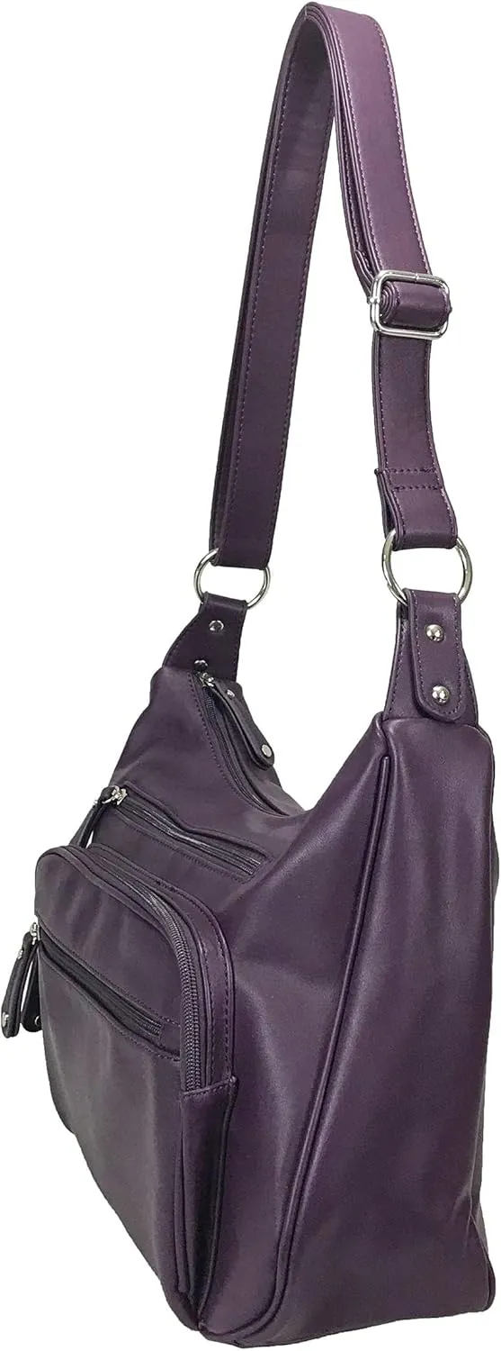 Fashion Locking Concealed Carry Big Hobo Bag CCW Cross Body Bag with Credit Card Slots