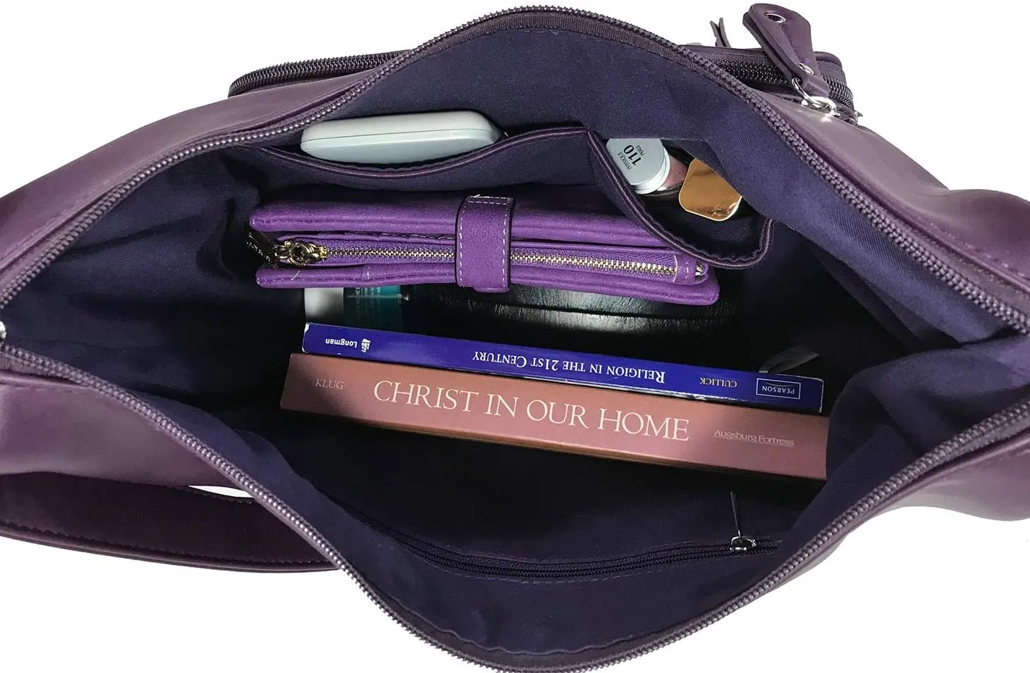 Fashion Locking Concealed Carry Big Hobo Bag CCW Cross Body Bag with Credit Card Slots
