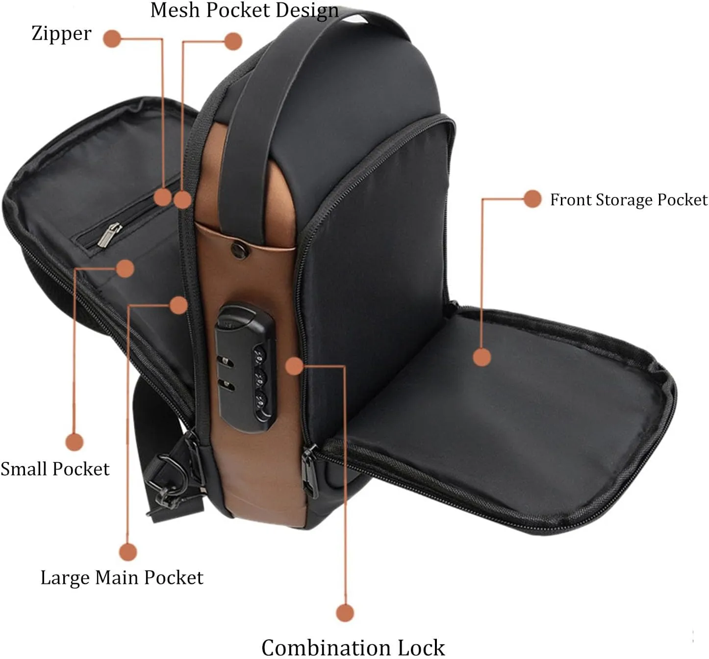 Fashion New Carbon Fiber Streamline Anti-Theft Sling Bag,Crossbody Shoulder Bag with USB Charging Port,For Sports Travel