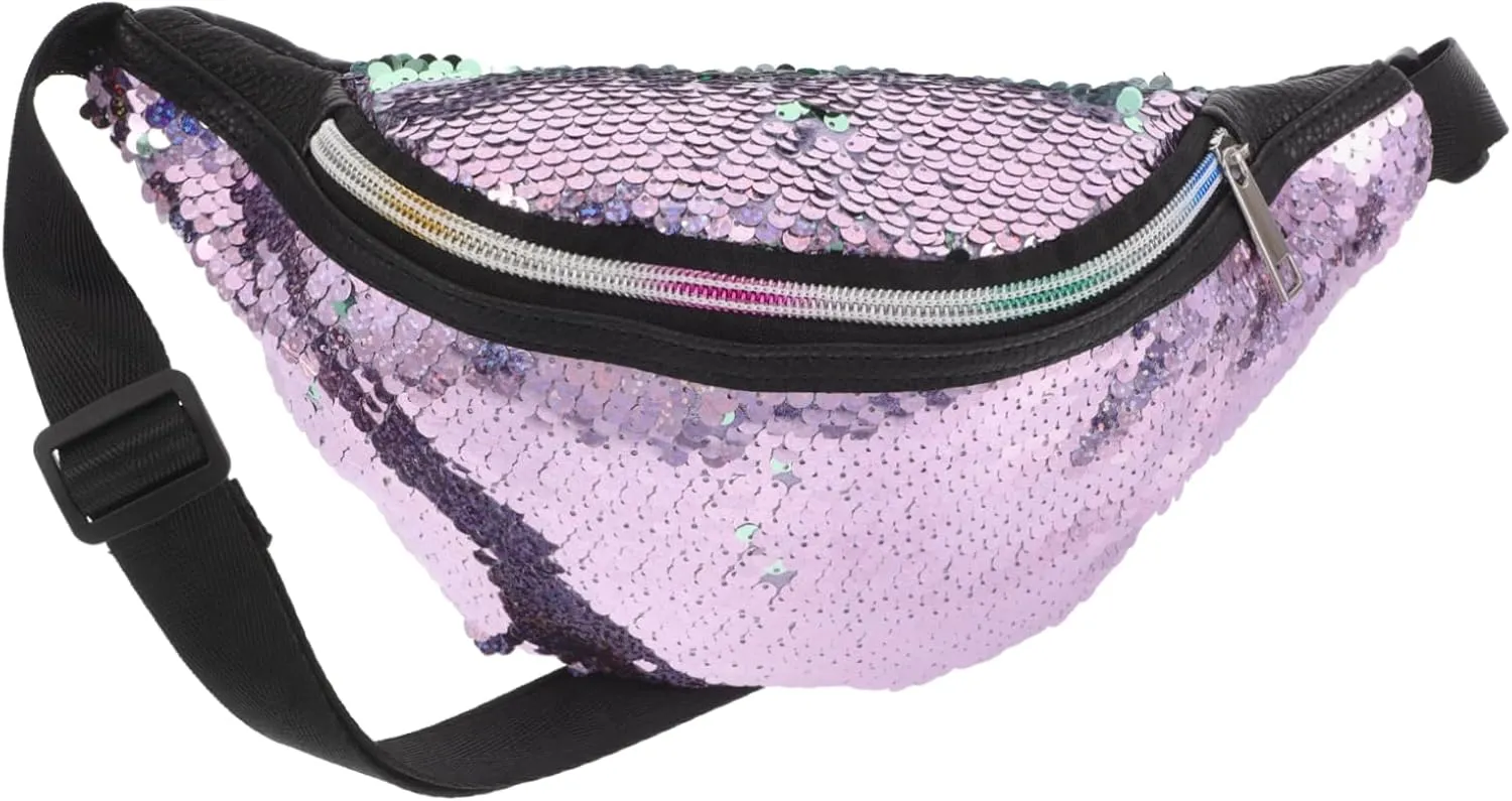 Fashionable Mermaid Sequin Women's Waist Bag Waterproof Crossbody Pouch Stylish Sling Purse Mermaid Print Bag Compact for Travel and Daily Use