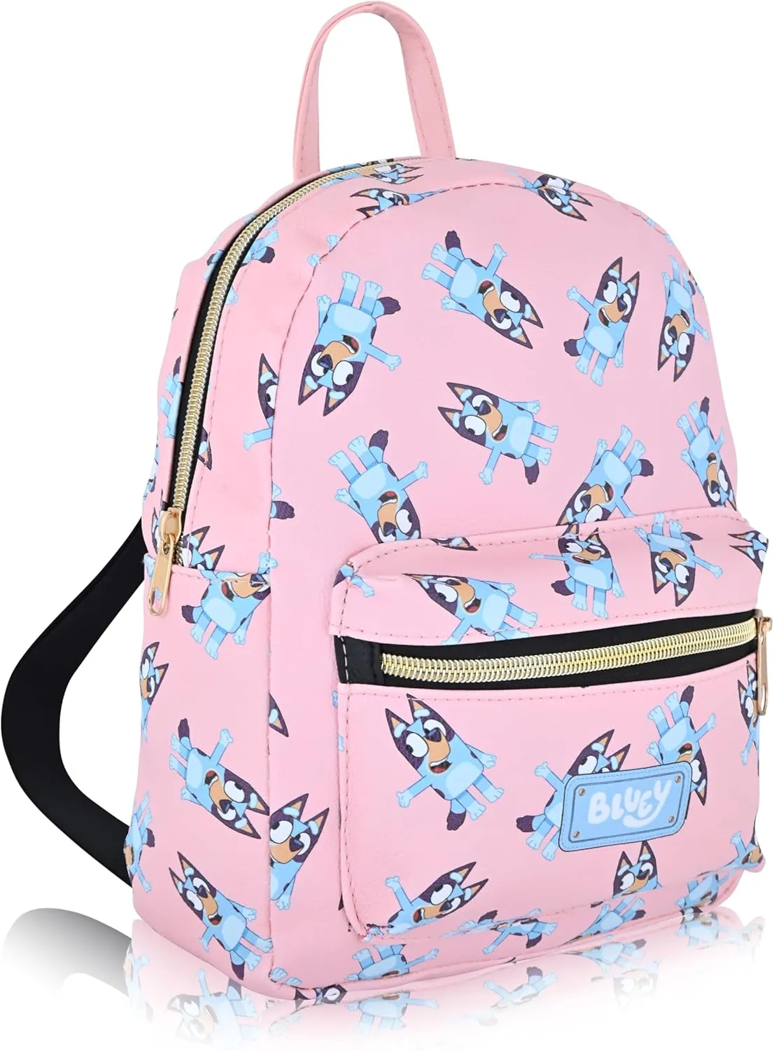 Fast Forward Bluey Backpack for Boys, Girls, Women, Men, Unisex | Cute PU Leather 10" Bluey Mini Backpack Purse Shoulder Purse | Bluey Bag and Bluey Accessories
