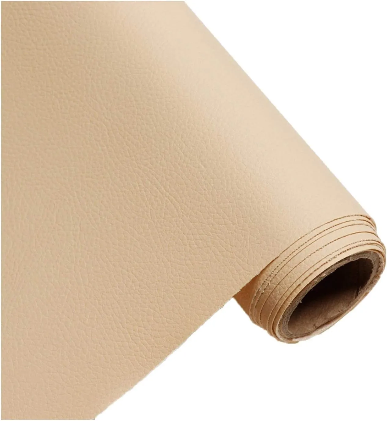 Faux Leather Fabric Leatherette Premium Soft Feel Material Vinyl Cloth Upholstery DIY Sewings Sofa Handbag Car Seat Hair 1.6x1m(Colour: Khaki)(Cream,1.6X5m)