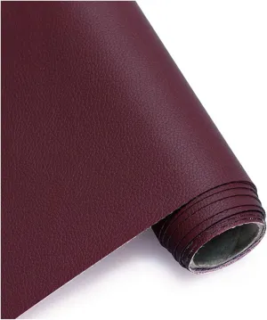 Faux Leather Fabric Leatherette Premium Soft Feel Material Vinyl Cloth Upholstery DIY Sewings Sofa Handbag Car Seat Hair Bows Decorations(Dark red,1.6X3m)