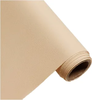 Faux Leather Fabric Leatherette Premium Soft Feel Material Vinyl Cloth Upholstery DIY Sewings Sofa Handbag Car Seat Hair(Cream,1.6X8m)