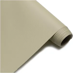 Faux Leather Fabric Leatherette Premium Soft Feel Material Vinyl Cloth Upholstery DIY Sewings Sofa Handbag Car Seat Hair(Khaki,1.6X5m)