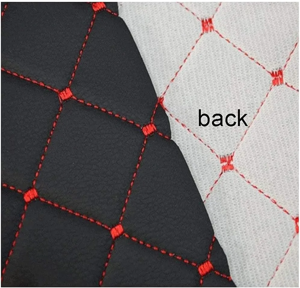 Faux Leather Quilted Faux Leather Diamond Fluted Car Seating Vehicle Upholstery Fabric，Vinyl PVC Leather Stitch Padded Cushion Linen Wadding Fabric # Black 1.4x1m (Color : Coffee, Size : 1.4X2m)
