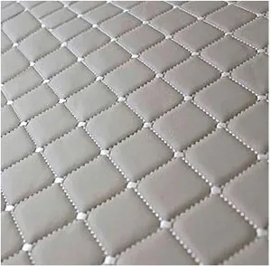 Faux Leather Quilted Faux Leather Diamond Fluted Car Seating Vehicle Upholstery Fabric，Vinyl PVC Leather Stitch Padded Cushion Linen Wadding Fabric # Black 1.4x1m (Color : Gray, Size : 1.4X1m)