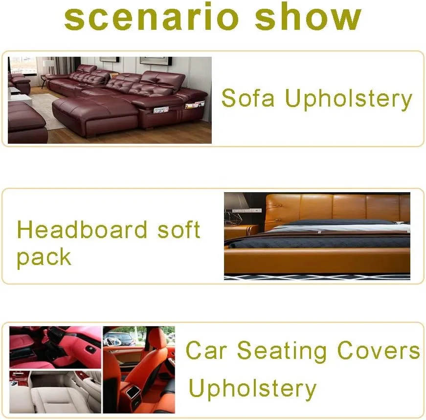Faux Leather Waterproof PVC Leather Fabric Upholstery Leatherette Soft PU Synthetic Leather Fabric For Sofa Stool Shoes Handbag Purse Wallet Diy Projects 1.6X1m(5.24X3.28ft)（Colour: Khaki）(Creamy-whit