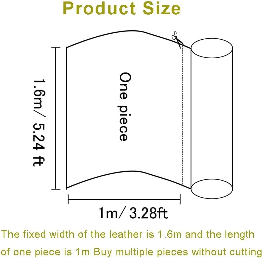 Faux Leather Waterproof PVC Leather Fabric Upholstery Leatherette Soft PU Synthetic Leather Fabric For Sofa Stool Shoes Handbag Purse Wallet Diy Projects 1.6X1m(5.24X3.28ft)（Colour: Khaki）(Creamy-whit