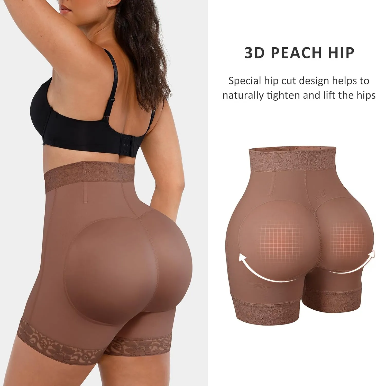 FeelinGirl Body Shaper for Women Butt Lifting Shapewear Tummy Control Panties with Hook Zipper Closure