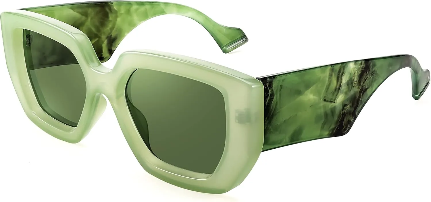 FEISEDY Oversized Square Sunglasses for Women Men Thick Frame Shades B4074