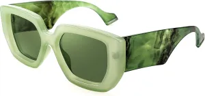 FEISEDY Oversized Square Sunglasses for Women Men Thick Frame Shades B4074