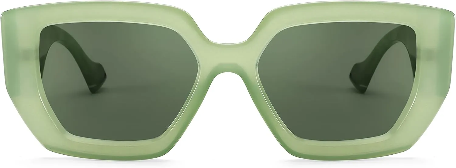 FEISEDY Oversized Square Sunglasses for Women Men Thick Frame Shades B4074